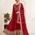 Red sequin embroidered festive anarkali suit