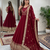 Maroon sequin embroidered festive anarkali suit