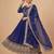 Blue sequin embroidered festive anarkali suit