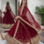 Maroon sequin embroidered festive anarkali suit