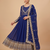 Blue sequin embroidered festive anarkali suit