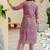 Mirchi Fashion Women's Purple Floral Print Pure Cotton Kurti With Bottom & Dupatta set