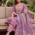 Mirchi Fashion Women's Purple Floral Print Pure Cotton Kurti With Bottom & Dupatta set