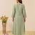Women's Gorgeous Embroidery Work Simmer Silk Fabric Flared Kurta Palazzo and Dupatta Set