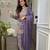 Lavendar embroidered silk kurta with palazzo and dupatta set for women
