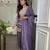 Lavendar embroidered silk kurta with palazzo and dupatta set for women