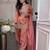 Peach embroidered silk kurta with palazzo and dupatta set for women