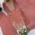 Peach embroidered silk kurta with palazzo and dupatta set for women