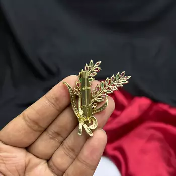 Multicolor Floral Saree Brooch, Kundan Style, Bridal Wedding Jewelry 4
