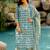 Mirchi Fashion Women's Teal Paisley Batik Print Pure Cotton Kurti With Bottom & Dupatta set