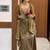 Gold heavy embroidered kurti pant set with lace dupatta for festive wear