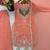 Peach heavy embroidered kurti pant set with lace dupatta for festive wear