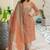 Mirchi Fashion Women's Orange Floral Print Pure Cotton Kurti With Bottom & Dupatta set
