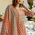 Mirchi Fashion Women's Orange Floral Print Pure Cotton Kurti With Bottom & Dupatta set