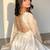 Pure white festive embroidered anarkali dress with contrast motif dupatta