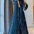 Teal blue bandhani printed georgette anarkali kurta set with pant and dupatta for women