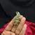 Traditional Indian Saree Brooch, Kundan Style, Green Ruby Accents