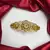 Indian Bridal Hair Clip, Gold Tone Juda Accessory, Floral Stone Brooch