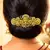 Traditional Indian Bridal Juda Pin, Gold Tone Kundan Hair Brooch