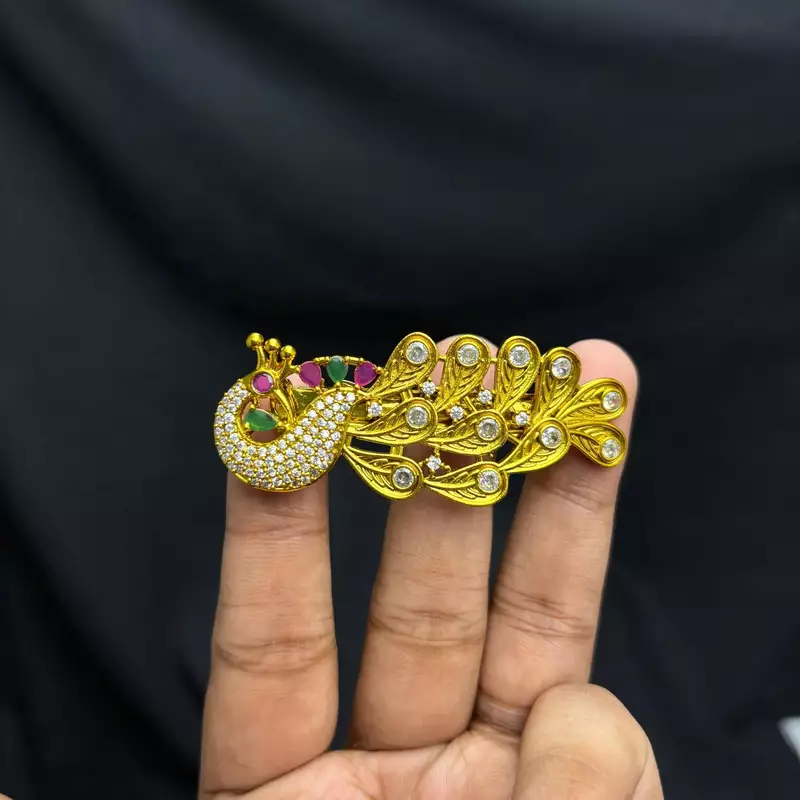 Gold Kundan Hair Clip for Bun, Indian Bridal Juda Accessory, Floral Stone Detail