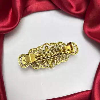 Indian Bridal Hair Juda Pin, Kundan Hair Clip, Gold Tone Bun Accessory, Traditional Wedding Hair Jewelry 3