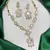 Gold Kundan Necklace Set, Polki Style Bridal Jewelry, Pearl Drop Earrings