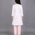 Pink off white embroidered cotton poplin kurta set