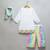 Off white multicolor printed cotton poplin kurta set