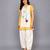 Yellow off white embroidered cotton silk kurta set
