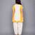 Yellow off white embroidered cotton silk kurta set