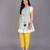 Powder blue embroidered cotton silk kurta set