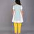 Powder blue embroidered cotton silk kurta set