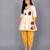 Off white yellow embroidered cotton silk kurta dhoti set