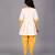 Off white yellow embroidered cotton silk kurta dhoti set