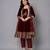 Maroon embroidered velvet silk anarkali set