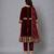 Maroon embroidered velvet silk anarkali set