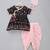 Black printed cotton silk kurta dhoti set
