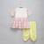 Pink white embroidered cotton silk kurta dhoti set