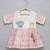 Pink white embroidered cotton silk kurta dhoti set