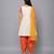 Peach and orange embroidered cotton silk kurta dhoti set