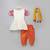 Peach and orange embroidered cotton silk kurta dhoti set