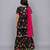Black floral printed cotton silk sharara set