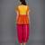Orange pink embroidered cotton silk georgette kurta set