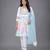 White multicolor printed poplin cotton kurta set