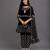 Black embroidered velvet silk anarkali set