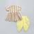 Off white yellow ganpati printed cotton silk kurta dhoti set
