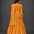 Orange hand woven organza cotton silk anarkali set