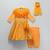 Orange hand woven organza cotton silk anarkali set