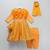 Orange hand woven organza cotton silk anarkali set