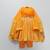Orange hand woven organza cotton silk anarkali set